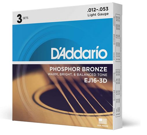 D’Addario EJ16 Acoustic Guitar Strings for ej 200sce